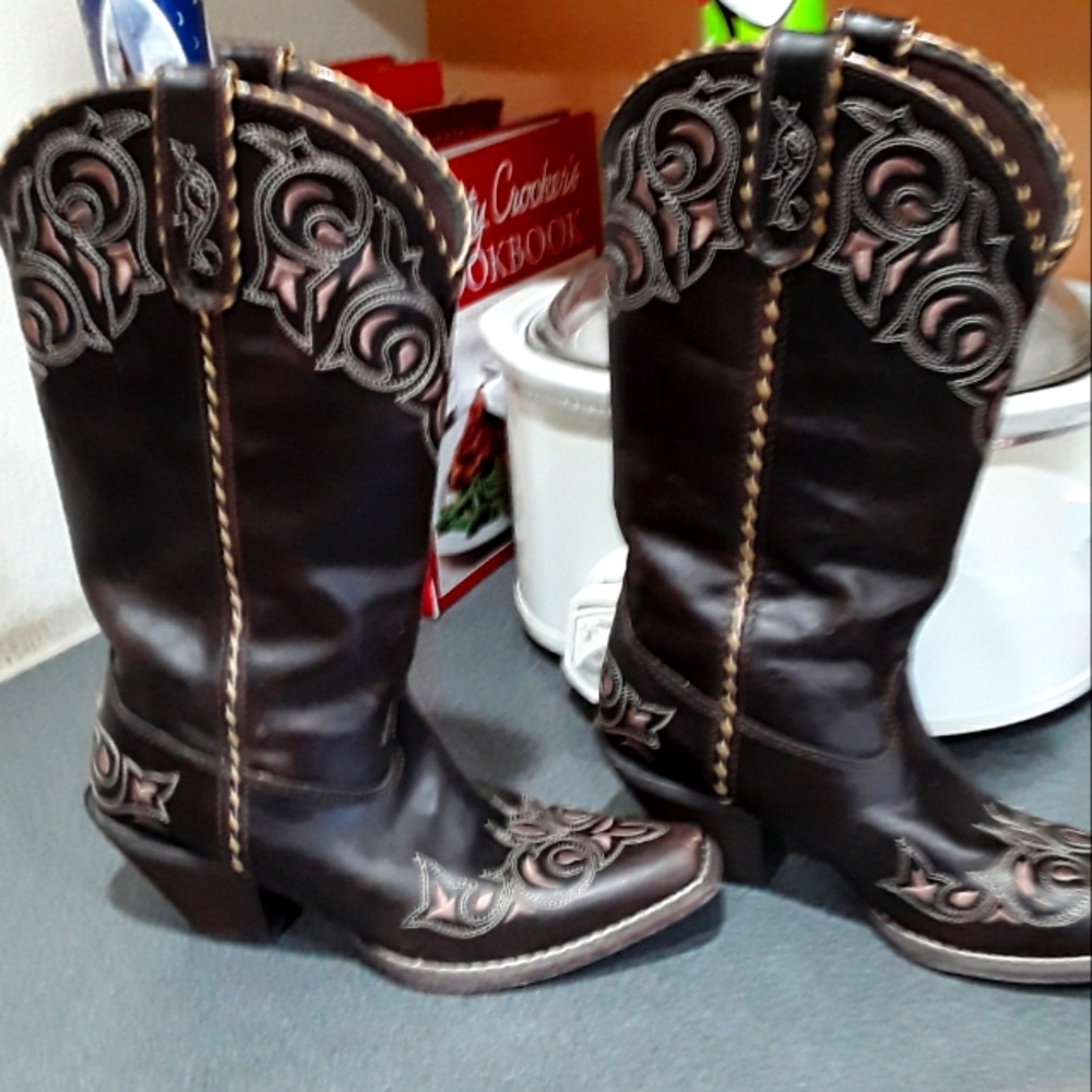 DURANGO CRUSH BROWN WESTERN COWBOY BOOTS, 6M